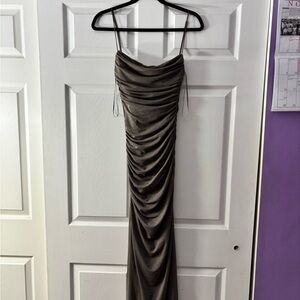 Zara Gray Ruched Dress